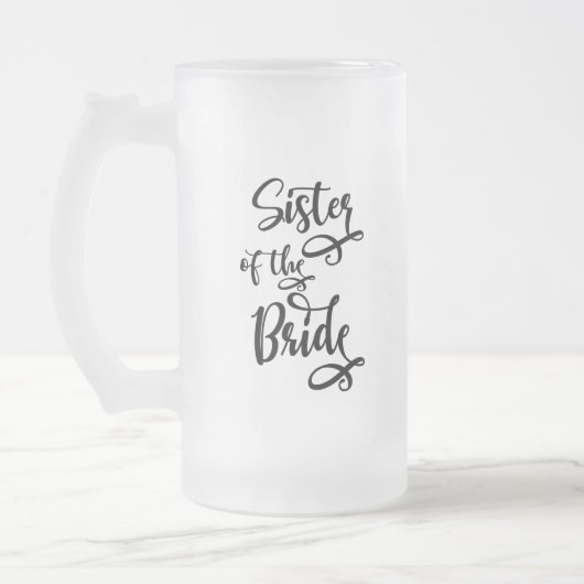 Schwester der Braut Mattglas Bierglas (Links)