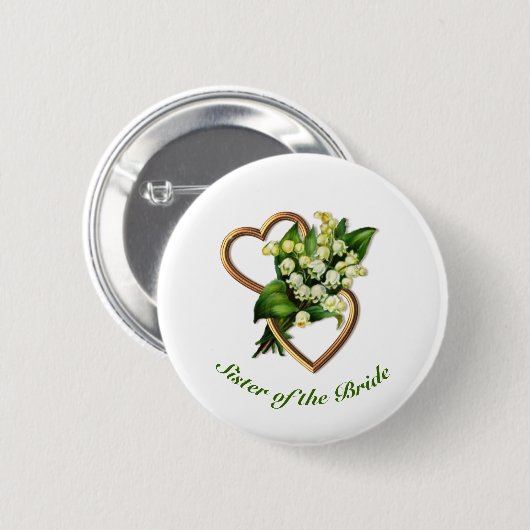 Schwester der Braut mit Lilies und Herz Button (Vorne & Hinten)