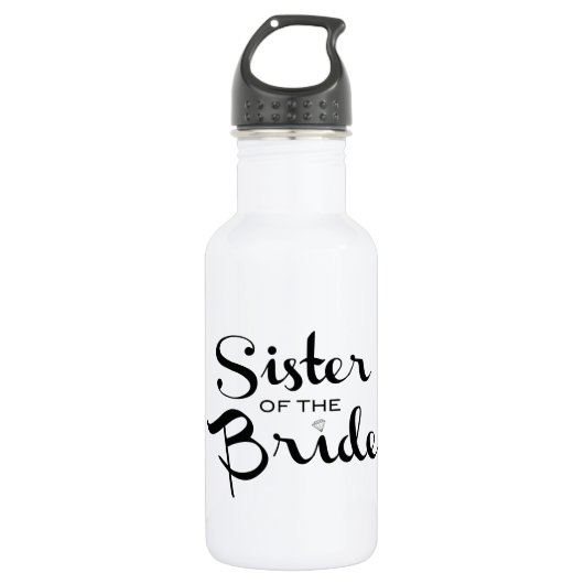 Schwester der Braut Schwarz Edelstahlflasche (Vorderseite)