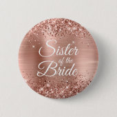 Schwester der Bride Glittery Rose Button (Vorderseite)