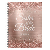 Schwester der Bride Glittery Rose Notizblock (Vorderseite)