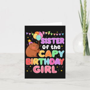 Schwester der Familie Capy Birthday Girl Capybara Karte