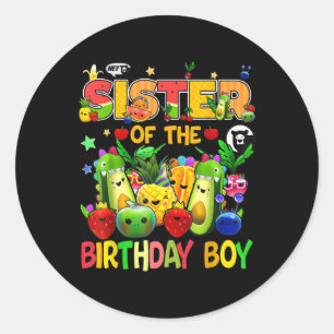 Schwester der Geburtstagsfamilie Fruit Birthday H Runder Aufkleber
