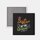 Schwester der Groom Bride glücklich Hochzeit Verhe Magnet (Vorderseite/Rückseite)