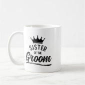 Schwester der Groom Matching Wedding Party Kaffeetasse (Links)