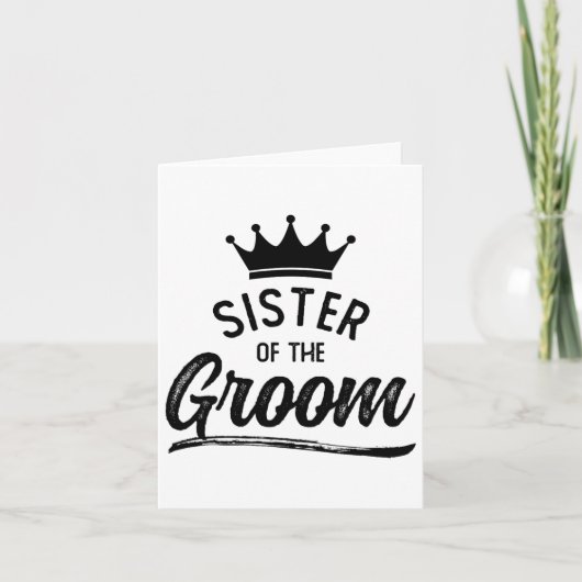 Schwester der Groom Matching Wedding Party Karte (Vorderseite)