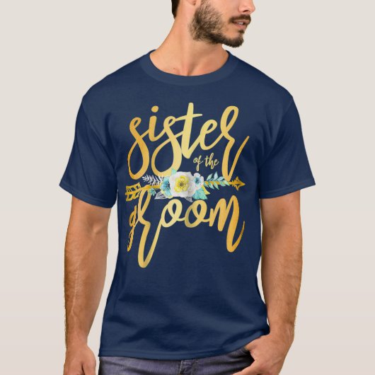 Schwester der Groom New Wed Apparel Wedding T-Shirt (Vorderseite)
