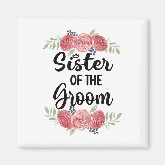 Schwester der Groom Wedding Party Dusche Sis Magnet (Vorne)