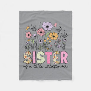 Schwester der kleinen Wildblumen-Baby-Geburtstag Fleecedecke