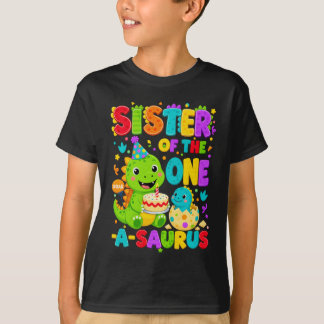 Schwester des 1. Geburtstags-T-Rex-Jungen One-A-Sa T-Shirt