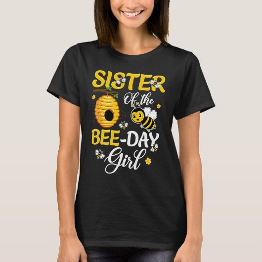 Schwester des Bienentags Party T-Shirt (Vorderseite)