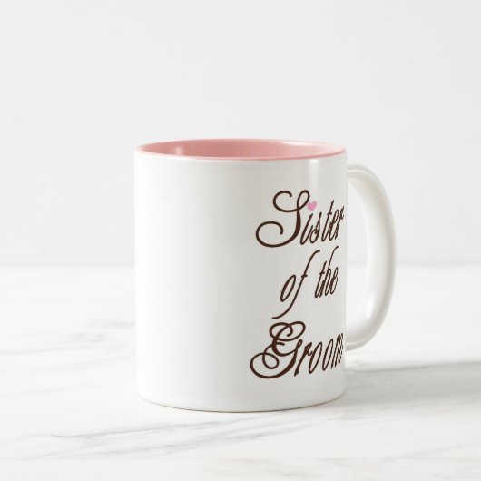 Schwester des Bräutigam-noblen Brauns Zweifarbige Tasse (VorderseiteRechts)