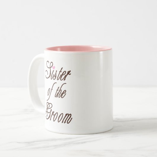 Schwester des Bräutigam-noblen Brauns Zweifarbige Tasse (Vorderseite Links)