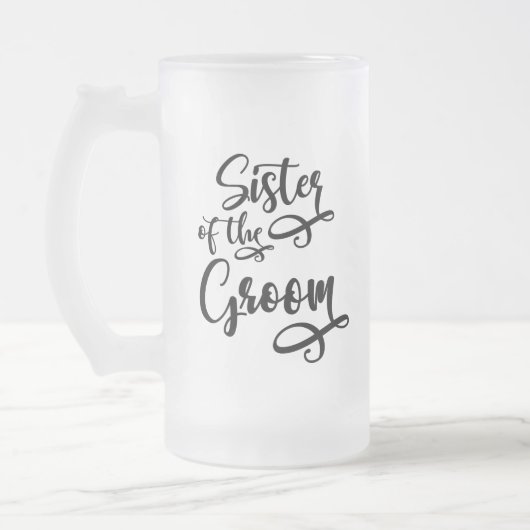 Schwester des Bräutigams Mattglas Bierglas (Links)