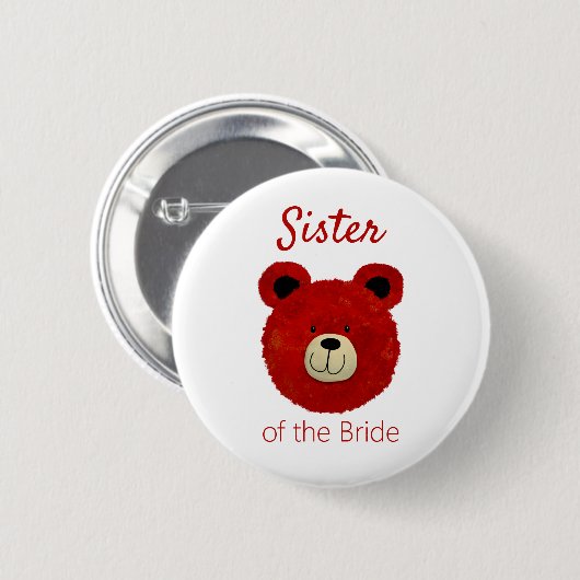 Schwester des Bride Teddybear Button (Vorne & Hinten)