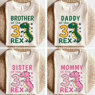 Schwester des Drei-Rex-Dinosaurier-Geburtstags T-Shirt