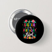 Schwester des Geburtstagmädchens Aloha Hawaii Part Button (Vorne & Hinten)