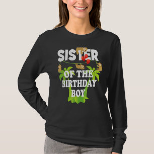 Schwester des Geburtstags-Jungen Sloth Kind Party  T-Shirt