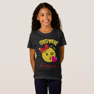 Schwester des Geburtstags-Mädchen Emoji T-Shirt