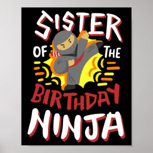 Schwester des Geburtstags-Ninja-Karate-Kids-Geburt Poster