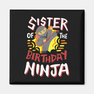 Schwester des Geburtstags Ninja Karate Kinder zum  Magnet