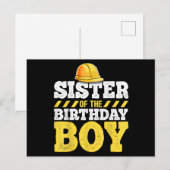 Schwester des Geburtstagsjunge Baugewerbes Postkarte (Vorne/Hinten)