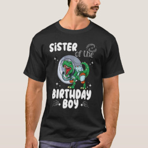 Schwester des Geburtstagsjungen Astronauten Dinosa T-Shirt
