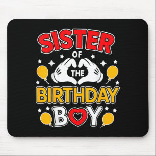 Schwester des Geburtstagsjungen Familien-Matching Mousepad
