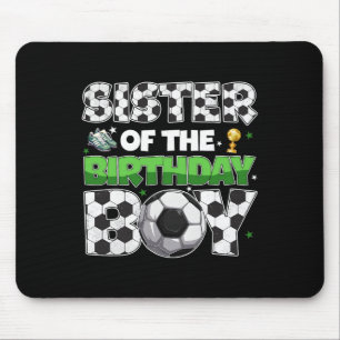 Schwester des Geburtstagsjungen Fußballparty Famil Mousepad