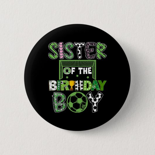 Schwester des Geburtstagsjungen Fußballspieler-Geb Button (Vorderseite)