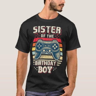 Schwester des Geburtstagsjungen Matching Video Gam T-Shirt