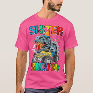 Schwester des Geburtstagsjungen Monsters Truck Din T-Shirt