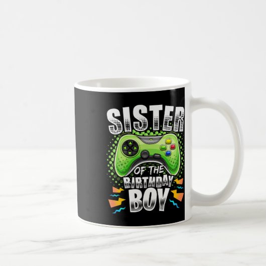 Schwester des Geburtstagsjungen passendes Videospi Kaffeetasse (Rechts)