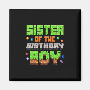Schwester des Geburtstagsjungen Pixel-Gaming-Video Magnet