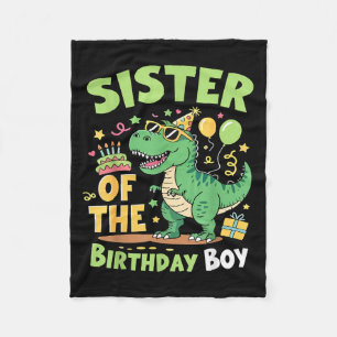 Schwester des Geburtstagsjungen T Rex Dinosaurier Fleecedecke
