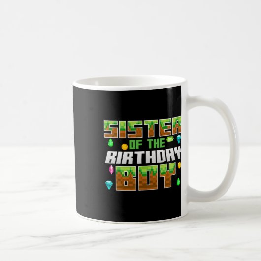 Schwester des Geburtstagsjungen Videospieler Pixel Kaffeetasse (Rechts)
