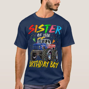 Schwester des Geburtstagskinder-Monsters Truck Bir T-Shirt