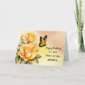 Schwester des Gesetzes Birthday Yellow Roses Butte Karte (Vorderseite)