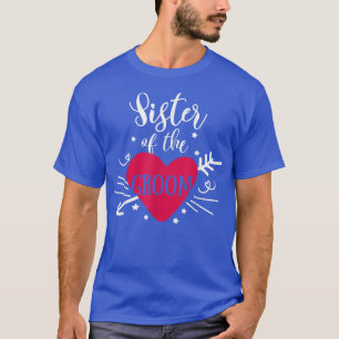 Schwester des Groom Arrow Heart Wedding Bacheloret T-Shirt