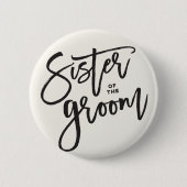 Schwester des Groom Brush-Hochzeitsstils Brautpart Button (Vorderseite)
