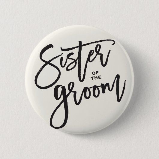 Schwester des Groom Brush-Hochzeitsstils Brautpart Button (Vorderseite)