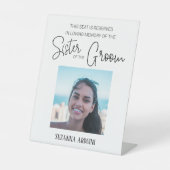 Schwester des Groom Memorial Foto vorbehalten Hoch Sockelschild (Vorderseite)