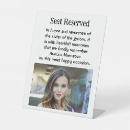 Schwester des Groom Wedding Memorial Plaque Schild