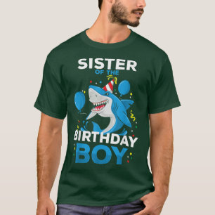 Schwester des Themas "Junge Hai" am Geburtstag T-Shirt
