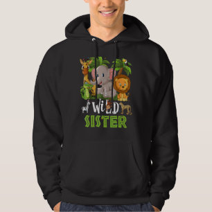 Schwester des wilden Zoo Birthday Safari Jungle An Hoodie