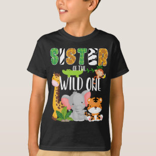 Schwester des Wilden Zoo Birthday Safari Jungle T-Shirt