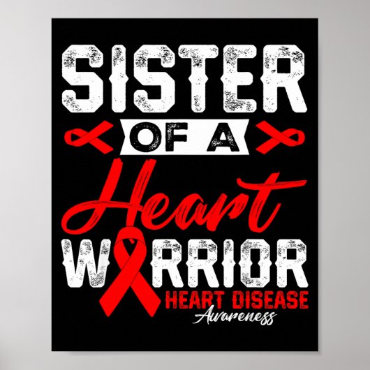 Schwester eines Herzens Krieger Herzerkrankung rot Poster (Vorne)