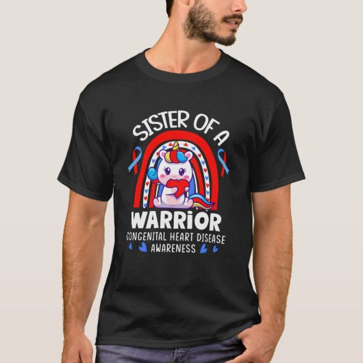 Schwester eines Herzkriegers CHD Week T-Shirt (Vorderseite)