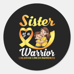 Schwester eines Kriegers Bro Runder Aufkleber
