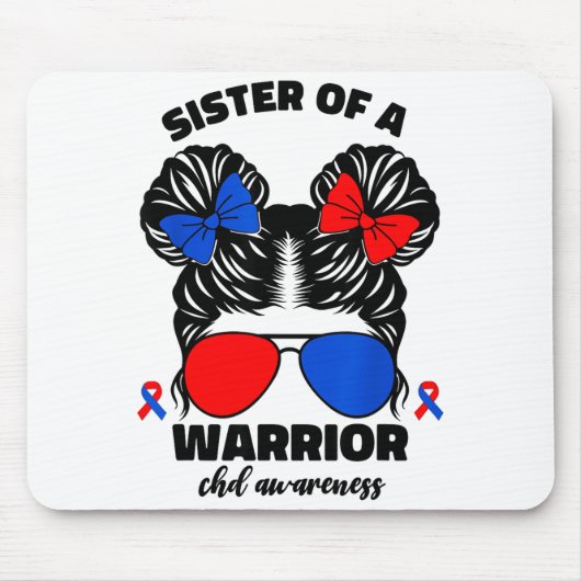Schwester eines Kriegers CHD angeborener Herzfehle Mousepad (Vorne)